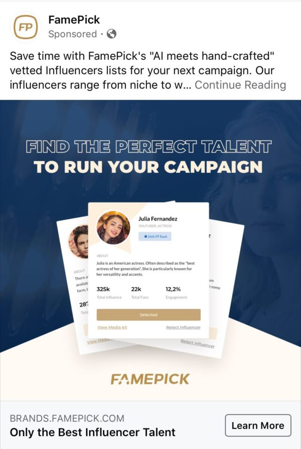 FamePick - influencer marketing platform