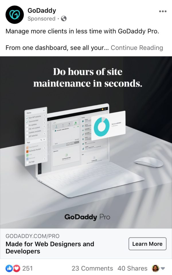 GoDaddy Pro - website maintenance
