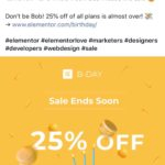 Elementor Birthday Sale