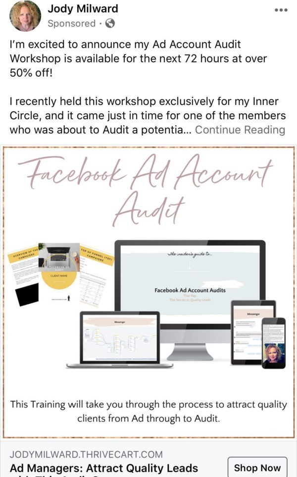 Jody Milward FB Ads