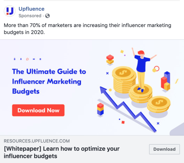Upfluence - Guide to influencer Marketing budget