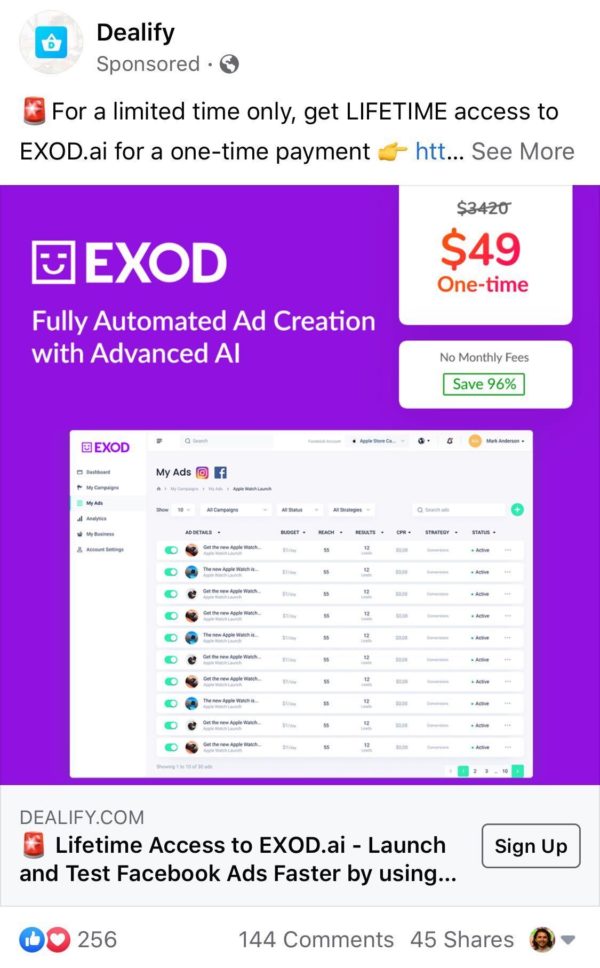 ad-fb-dealify-deals platform