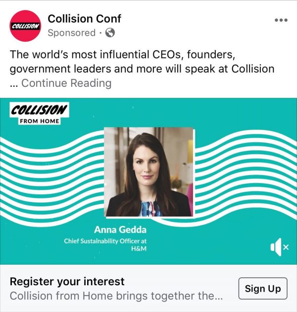 Collision Conf New online event ad