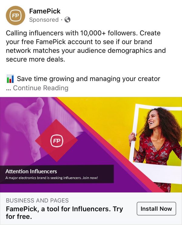 Famepick - influencer marketing
