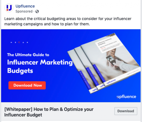 Upfluence Influencer marketing budget