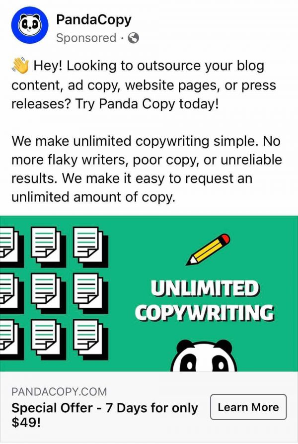 ad-facebook-PandaCopy-Content-Writing