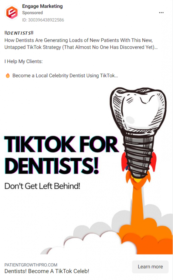 ads-fb-engage-marketing-tiktok-for-dentists